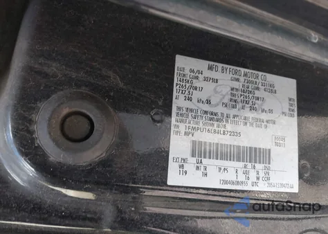 2004 Ford Expedition Nbx/Xlt from USA, damaged, VIN 1FMPU16L84LB72335